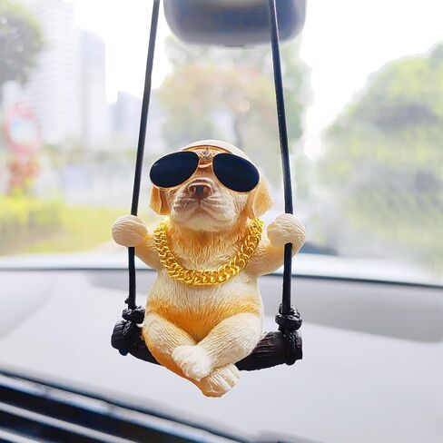 Swinging Dog Car Hanging Ornament, Cool Labrador Dog Car Mirror Hanging Accessories, Rear View Mirror Accessories Dog Car Accessories Home/Car Decor, Small Gifts for Women/Men in Saudi Arabia
