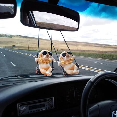 Swinging Dog Car Hanging Ornament, Cool Labrador Dog Car Mirror Hanging Accessories, Rear View Mirror Accessories Dog Car Accessories Home/Car Decor, Small Gifts for Women/Men in Saudi Arabia