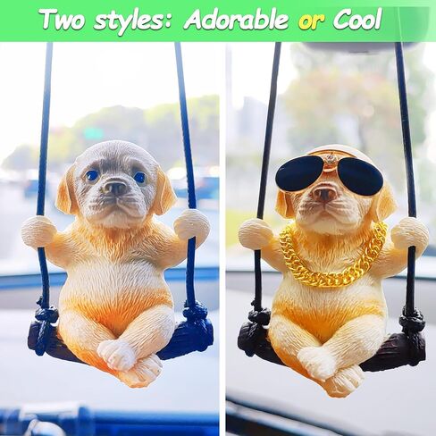 Swinging Dog Car Hanging Ornament, Cool Labrador Dog Car Mirror Hanging Accessories, Rear View Mirror Accessories Dog Car Accessories Home/Car Decor, Small Gifts for Women/Men in Saudi Arabia