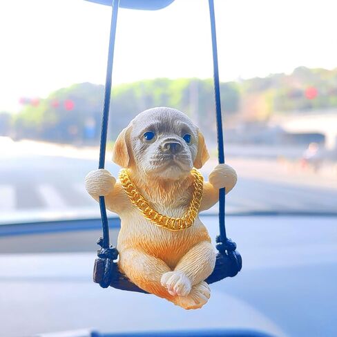 Swinging Dog Car Hanging Ornament, Cool Labrador Dog Car Mirror Hanging Accessories, Rear View Mirror Accessories Dog Car Accessories Home/Car Decor, Small Gifts for Women/Men in Saudi Arabia