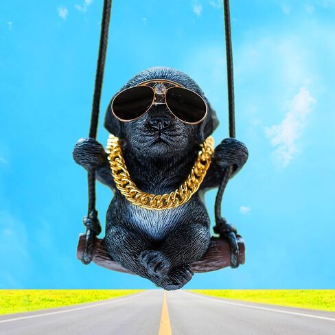 Swinging Dog Car Hanging Ornament, Cool Labrador Dog Car Mirror Hanging Accessories, Rear View Mirror Accessories Dog Car Accessories Home/Car Decor, Small Gifts for Women/Men in Saudi Arabia