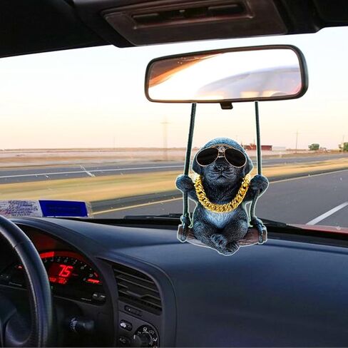 Swinging Dog Car Hanging Ornament, Cool Labrador Dog Car Mirror Hanging Accessories, Rear View Mirror Accessories Dog Car Accessories Home/Car Decor, Small Gifts for Women/Men in Saudi Arabia