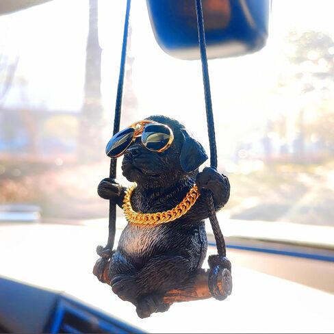 Swinging Dog Car Hanging Ornament, Cool Labrador Dog Car Mirror Hanging Accessories, Rear View Mirror Accessories Dog Car Accessories Home/Car Decor, Small Gifts for Women/Men in Saudi Arabia