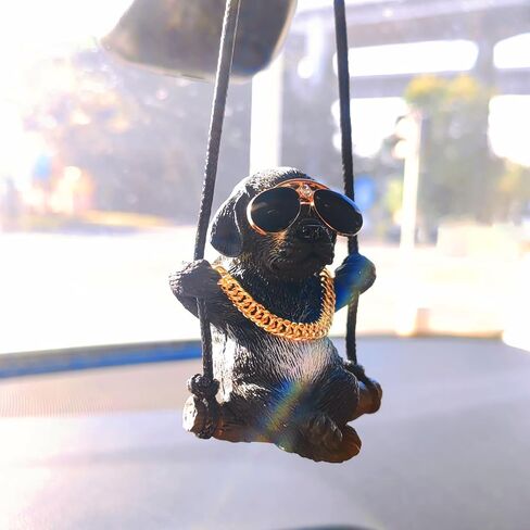 Swinging Dog Car Hanging Ornament, Cool Labrador Dog Car Mirror Hanging Accessories, Rear View Mirror Accessories Dog Car Accessories Home/Car Decor, Small Gifts for Women/Men in Saudi Arabia