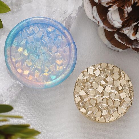 مجموعة ختم الشمع على شكل كتلة الثلج، رأس ختم معدني ومقبض خشبي، مجموعة ختم الشمع، ختم شمع بقطر 2.54 سم لدعوات الزفاف/ختم المغلف/تغليف الهدايا/ديكور بطاقات عيد الميلاد in Kuwait