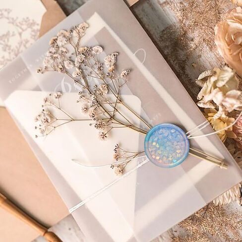 مجموعة ختم الشمع على شكل كتلة الثلج، رأس ختم معدني ومقبض خشبي، مجموعة ختم الشمع، ختم شمع بقطر 2.54 سم لدعوات الزفاف/ختم المغلف/تغليف الهدايا/ديكور بطاقات عيد الميلاد in Kuwait