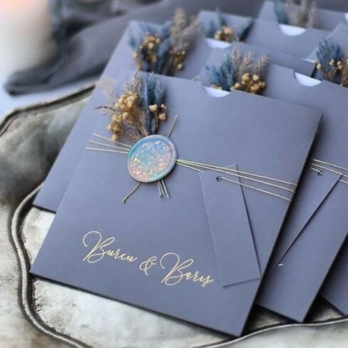 مجموعة ختم الشمع على شكل كتلة الثلج، رأس ختم معدني ومقبض خشبي، مجموعة ختم الشمع، ختم شمع بقطر 2.54 سم لدعوات الزفاف/ختم المغلف/تغليف الهدايا/ديكور بطاقات عيد الميلاد in Kuwait