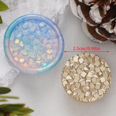 مجموعة ختم الشمع على شكل كتلة الثلج، رأس ختم معدني ومقبض خشبي، مجموعة ختم الشمع، ختم شمع بقطر 2.54 سم لدعوات الزفاف/ختم المغلف/تغليف الهدايا/ديكور بطاقات عيد الميلاد in Kuwait