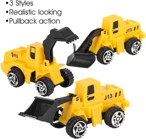 شاحنات بناء صغيرة قابلة للسحب من ArtCreativity، مجموعة مكونة من 24 قطعة، مركبات عمل ممتعة مع آلية سحب للخلف، هدايا حفلات أعياد الميلاد للأولاد والبنات، حشوات حقائب الهدايا in Kuwait