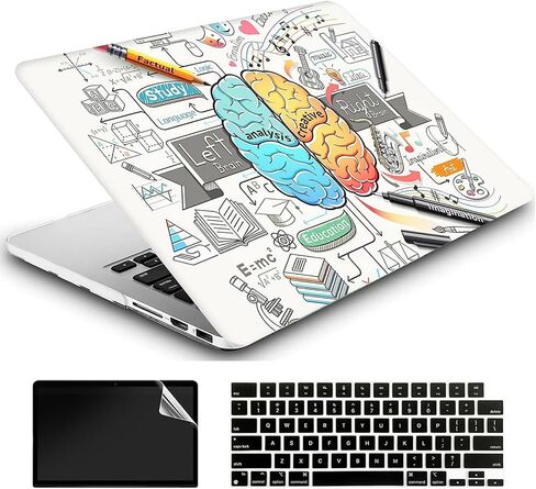 Compatible with MacBook Air 13.6 inch Case 2022 2023 2024 Release M3 A3113 M2 A2681 with Touch ID, Plastic Hard Shell Case;Keyboard Cover&;Screen Protector - Left Right Brain 5 in Kuwait