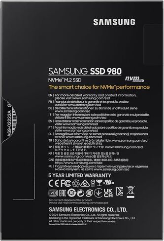 Samsung 980 1 TB PCIe 3.0 (up to 3.500 MB/s) NVMe M.2 Internal Solid State Drive (SSD) (MZ-V8V1T0BW) in Saudi Arabia