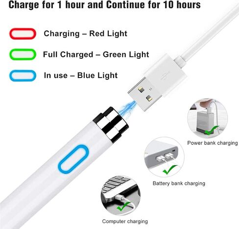 Stylus Pen for iOS Android Touch Screens Pencil Compatible with iPad/iPad Pro/Air/Mini/I Phone/Cellphone/K indle/Apple Tablet Drawing Pencil (White) in Saudi Arabia