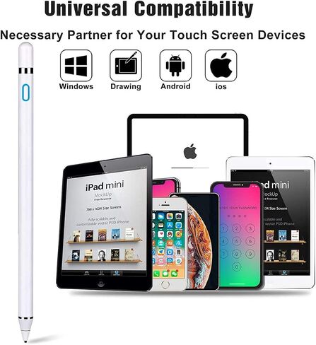 Stylus Pen for iOS Android Touch Screens Pencil Compatible with iPad/iPad Pro/Air/Mini/I Phone/Cellphone/K indle/Apple Tablet Drawing Pencil (White) in Saudi Arabia