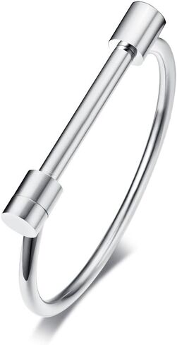 Stainless Steel D Shape Bar Screw Shackle Horseshoe Novelty Fashion Bangle, Unisex in Saudi Arabia