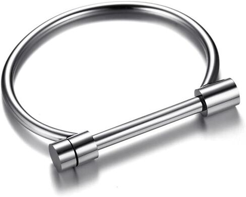 Stainless Steel D Shape Bar Screw Shackle Horseshoe Novelty Fashion Bangle, Unisex in Saudi Arabia