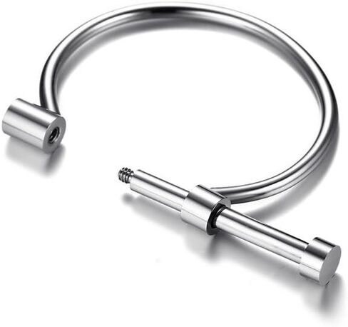 Stainless Steel D Shape Bar Screw Shackle Horseshoe Novelty Fashion Bangle, Unisex in Saudi Arabia