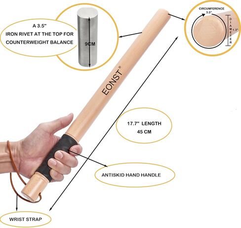 Wooden Tire Thumper - Fish Bat - Tire Thumper for Truckers - Weighted with Extra Grip Tire Checking Bat - Durable Personal Mini-Defense bat Martial Arts Weapons. in Saudi Arabia