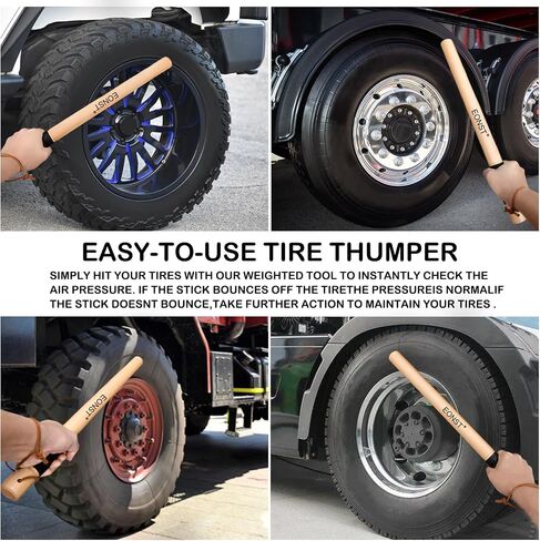 Wooden Tire Thumper - Fish Bat - Tire Thumper for Truckers - Weighted with Extra Grip Tire Checking Bat - Durable Personal Mini-Defense bat Martial Arts Weapons. in Saudi Arabia