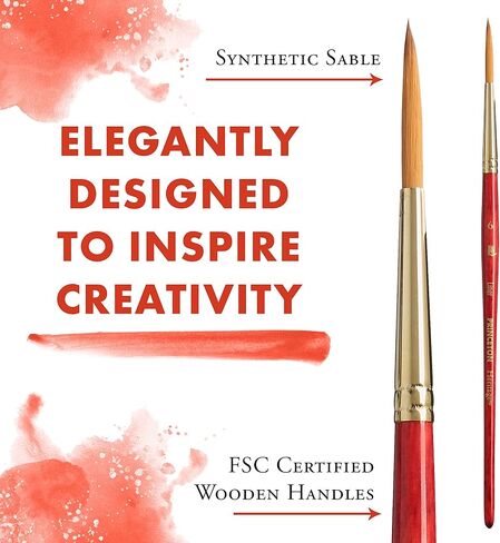 Princeton Series 4050 Synthetic Sable Watercolor Brushes 6 Short Handle Liner in Saudi Arabia