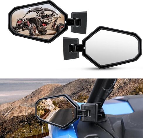 مرآة الرؤية الخلفية والمرايا الجانبية لـ 2021-2024 Can Am Commander، 2018-2024 Can Am Maverick Trail Sport 800 1000R، A & UTV PRO محدبة مرايا الرؤية الخلفية SXS، استبدل OEM # 715003638، 715003639 in Kuwait