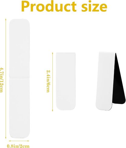 48 Pieces White Arrow Shaped Magnetic Bookmark Book Marker Clip Sublimation Bookmarks, Magnetic Page Markers Clips for Kids Students Teachers Classroom Office Reading Book Lovers Supplies in Saudi Arabia