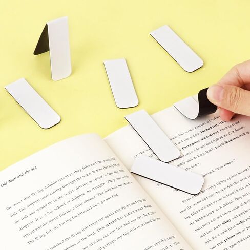 48 Pieces White Arrow Shaped Magnetic Bookmark Book Marker Clip Sublimation Bookmarks, Magnetic Page Markers Clips for Kids Students Teachers Classroom Office Reading Book Lovers Supplies in Saudi Arabia