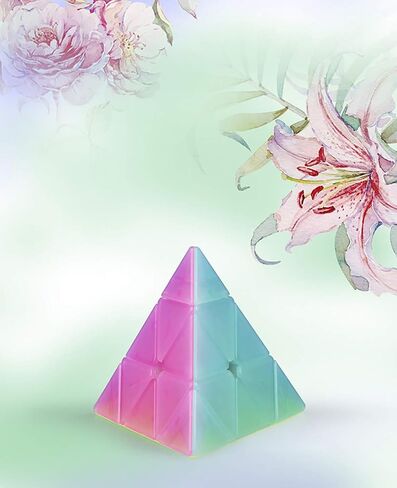 Speed Cube Set 3 Pack Cube Bundle 2x2 Speed Cube 3 by 3 Cube Puzzle 3x3 Pyramid Triangle Cube Bundle Hand Puzzles Toys for Kids and Adults by AHYUAN (Black) in Saudi Arabia