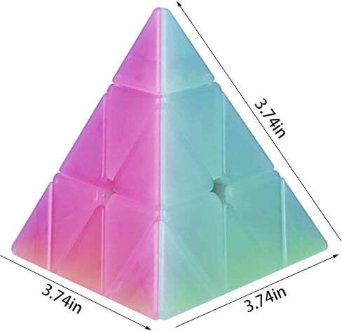 Speed Cube Set 3 Pack Cube Bundle 2x2 Speed Cube 3 by 3 Cube Puzzle 3x3 Pyramid Triangle Cube Bundle Hand Puzzles Toys for Kids and Adults by AHYUAN (Black) in Saudi Arabia