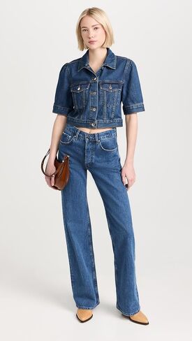 Women's Raina Short Sleeve Denim Jacket in Saudi Arabia