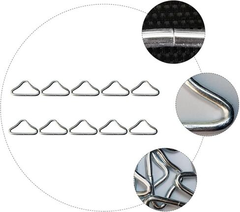 BESPORTBLE 60 قطعة من الفولاذ المقاوم للصدأ الترامبولين حلقة مثلثية حلقة الترامبولين أبازيم سرير بنجي حلقة مثلثة حلقة مثلثة من الفولاذ in Kuwait