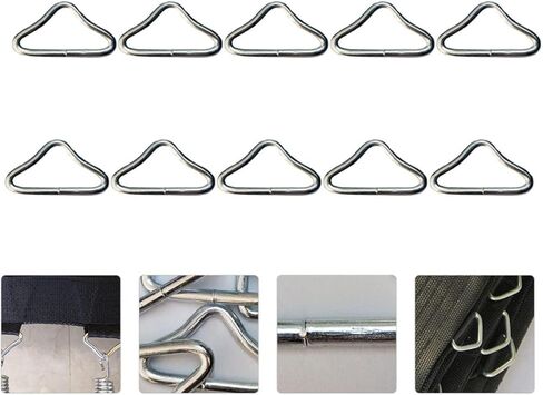 BESPORTBLE 60 قطعة من الفولاذ المقاوم للصدأ الترامبولين حلقة مثلثية حلقة الترامبولين أبازيم سرير بنجي حلقة مثلثة حلقة مثلثة من الفولاذ in Kuwait