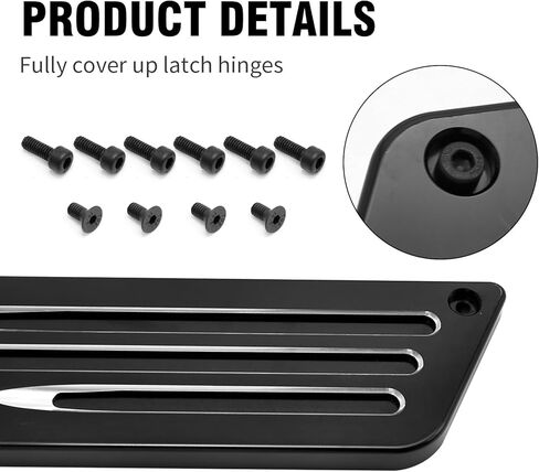 أغطية مزلاج حقيبة السرج من Saddlebag بديلة لـ Harley Davidson Touring Street Glide، Electra Glide، Road Glide 1993-2013، أسود in Kuwait