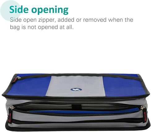 ملف بسحاب مقاس 3 بوصات، مكون من 3 حلقات مع ملف ممتد وحزام كتف، أزرق in Kuwait