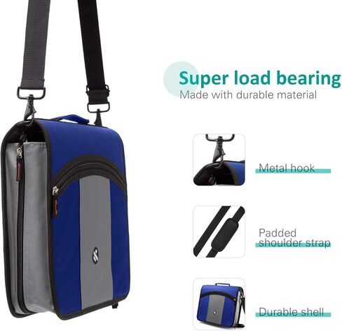 ملف بسحاب مقاس 3 بوصات، مكون من 3 حلقات مع ملف ممتد وحزام كتف، أزرق in Kuwait