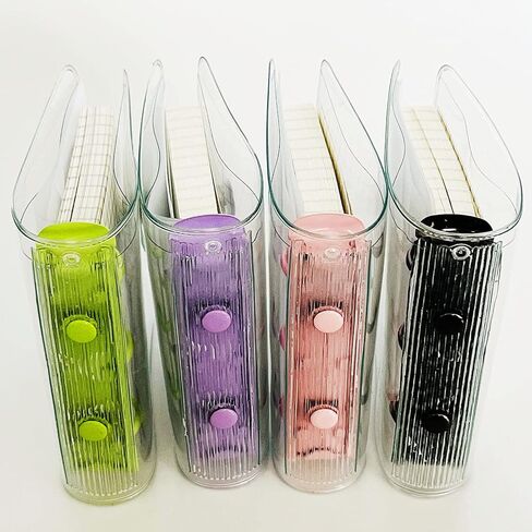 4 Set Mini Transparent 3-Ring Binder Covers with Grid Inner Page and 12 Pcs Binder Pockets(3 Pcs/Set) Clear PVC Binder Cover with Snap Button Mini Loose Leaf Notebook Binder(80 Sheets Paper/Set) in Kuwait