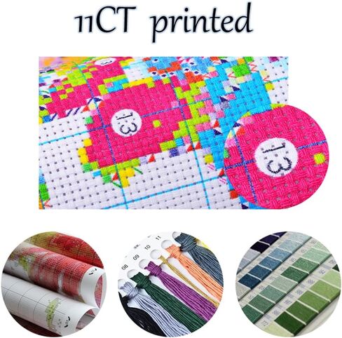 Leczany Cross Stitch Stamped Kits for Adults or Kids Beginners Patterns Craft Kit Needlepoint Full Range of DIY Embroidery Kits Starter 11CT 3 Strands | Dragonflies and Lotus 15.8×22.4 inches in Saudi Arabia