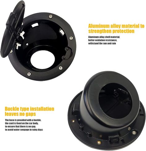 قطعة واحدة من غطاء باب حشو الوقود بغطاء غاز، غطاء باب معدني من الألومنيوم غطاء خزان الغاز متوافق مع Wrangler 2007-2016 JK وملحقات غير محدودة (أسود) in Kuwait