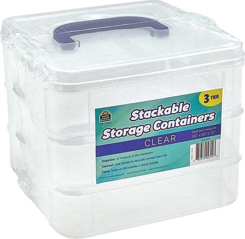 Teacher Created Resources Clear Stackable Storage Containers (TCR20449), 7"L x 6.5"W x 5.38"H in Saudi Arabia