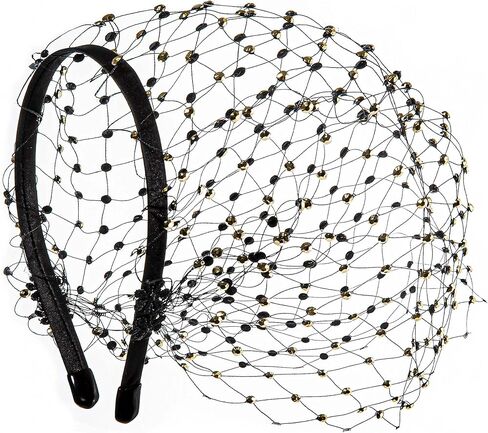 BABEYOND 1920s Flapper Fascinator Mesh Veil Headband Bridal Wedding Tea Party Fascinator Veil for Women in Kuwait
