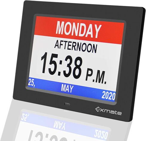 تقويم ساعة النهار من Exmate، شاشة عرض كبيرة جدًا غير مختصرة مقاس 10 بوصات، صباحًا/مساءً، مع 13 خيارًا للمنبه، وظيفة الغفوة، سطوع قابل للتعديل، لكبار السن، وضعف البصر، والخرف، وفقدان الذاكرة in Kuwait