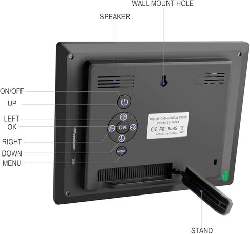 تقويم ساعة النهار من Exmate، شاشة عرض كبيرة جدًا غير مختصرة مقاس 10 بوصات، صباحًا/مساءً، مع 13 خيارًا للمنبه، وظيفة الغفوة، سطوع قابل للتعديل، لكبار السن، وضعف البصر، والخرف، وفقدان الذاكرة in Kuwait