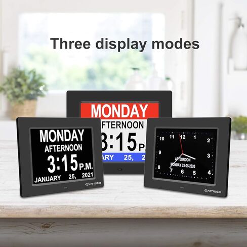 تقويم ساعة النهار من Exmate، شاشة عرض كبيرة جدًا غير مختصرة مقاس 10 بوصات، صباحًا/مساءً، مع 13 خيارًا للمنبه، وظيفة الغفوة، سطوع قابل للتعديل، لكبار السن، وضعف البصر، والخرف، وفقدان الذاكرة in Kuwait