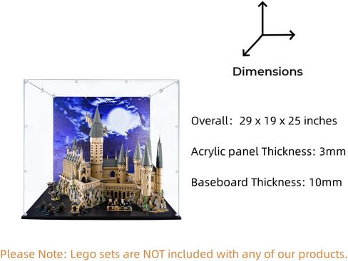 حافظة عرض أكريليك متوافقة مع قلعة Lego Harry Potter #71043، صندوق عرض مقاوم للغبار (الجراب فقط) (مجموعات Lego غير متضمنة) (خلفية مطلية) in Kuwait