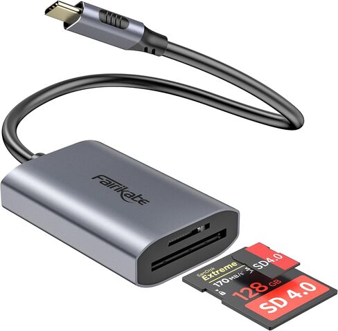 USB C SD 4.0 Card Reader, UHS-II 2-in-1 USB C to SD Card Reader, USBC Micro SD Memory Card Reader Compatible with Thunderbolt 3 for TF, SD, SDXC, SDHC, RSMMC, Micro SDXC, Micro SDHC, UHS-II Cards in Saudi Arabia
