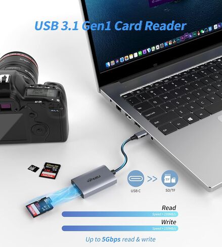 USB C SD 4.0 Card Reader, UHS-II 2-in-1 USB C to SD Card Reader, USBC Micro SD Memory Card Reader Compatible with Thunderbolt 3 for TF, SD, SDXC, SDHC, RSMMC, Micro SDXC, Micro SDHC, UHS-II Cards in Saudi Arabia