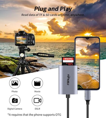 USB C SD 4.0 Card Reader, UHS-II 2-in-1 USB C to SD Card Reader, USBC Micro SD Memory Card Reader Compatible with Thunderbolt 3 for TF, SD, SDXC, SDHC, RSMMC, Micro SDXC, Micro SDHC, UHS-II Cards in Saudi Arabia