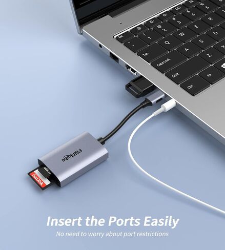 USB C SD 4.0 Card Reader, UHS-II 2-in-1 USB C to SD Card Reader, USBC Micro SD Memory Card Reader Compatible with Thunderbolt 3 for TF, SD, SDXC, SDHC, RSMMC, Micro SDXC, Micro SDHC, UHS-II Cards in Saudi Arabia