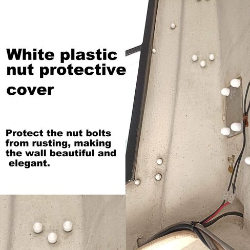 Plastic Nut and Bolt Protection Dome Cover, White Hex Nut Protective Caps Cover, No Thread, M6 x 10mm, 100 PCS in Saudi Arabia