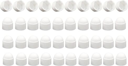 Plastic Nut and Bolt Protection Dome Cover, White Hex Nut Protective Caps Cover, No Thread, M6 x 10mm, 100 PCS in Saudi Arabia