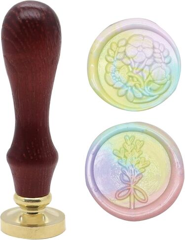 Flower and Plant Wax Seal Stamp Set for Cards Envelopes Wedding Invitations Gift Wrapping(Lavender + Flower) in Saudi Arabia